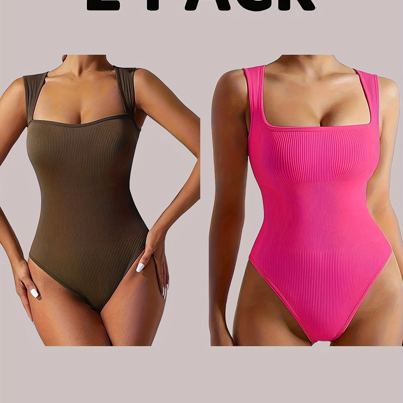 2 Pack Women's Bodysuit Tummy Control Tops Read More.