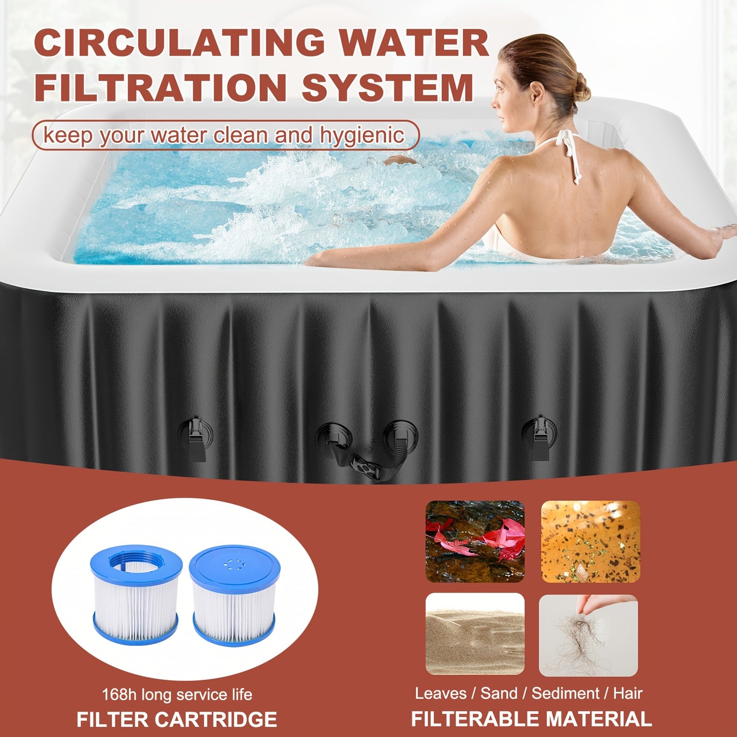 Inflatable Outdoor Spa for 4 to 6 People