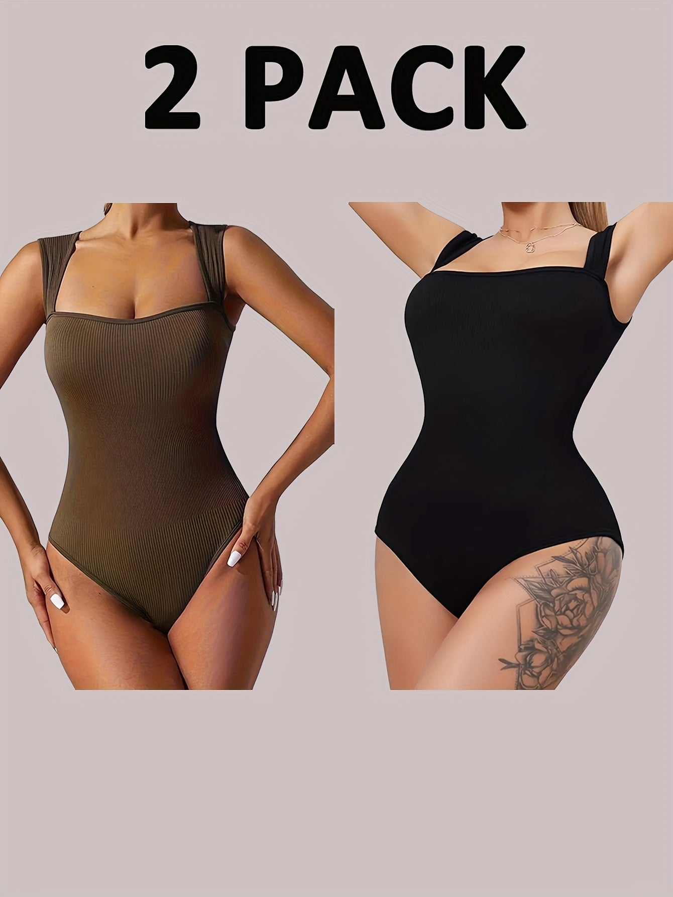 2 Pack Women's Bodysuit Tummy Control Tops Read More.