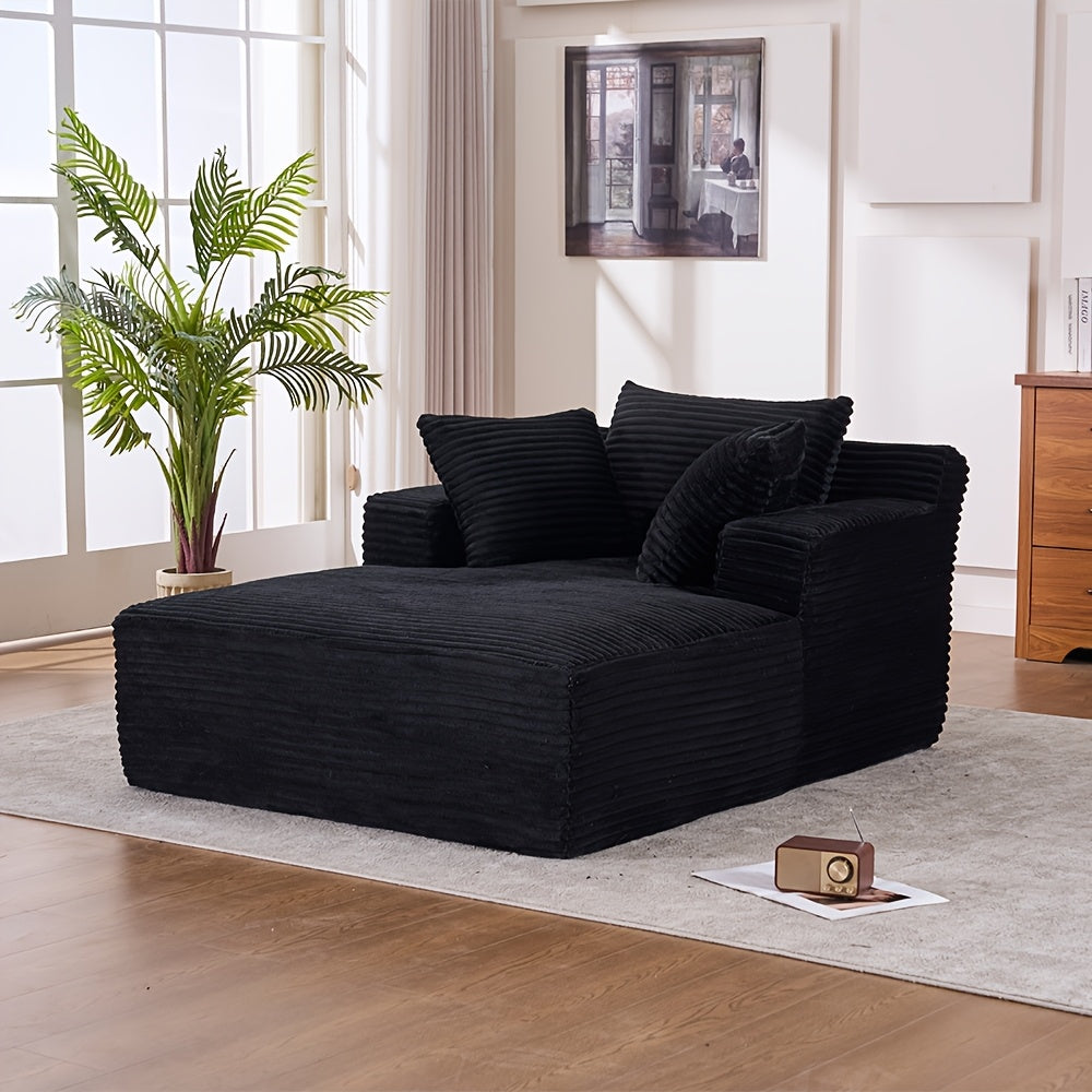 This Oversized 48, 62-inch Chaise Longue Chair Deep Seat Sofa Bed With Throw Pillows.