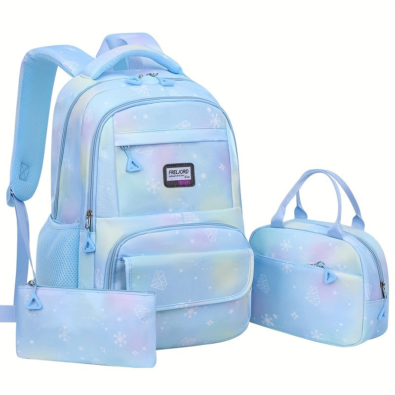 3pcs Preppy Style Nylon Backpack Set,