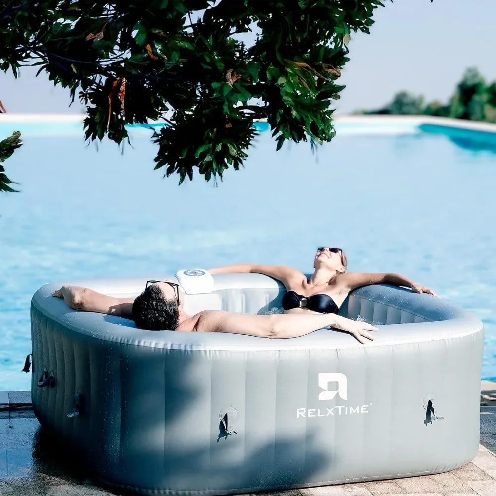 Hot Tub 4 To 6 Person, Inflatable Spa Square Outdoor Hot tub.