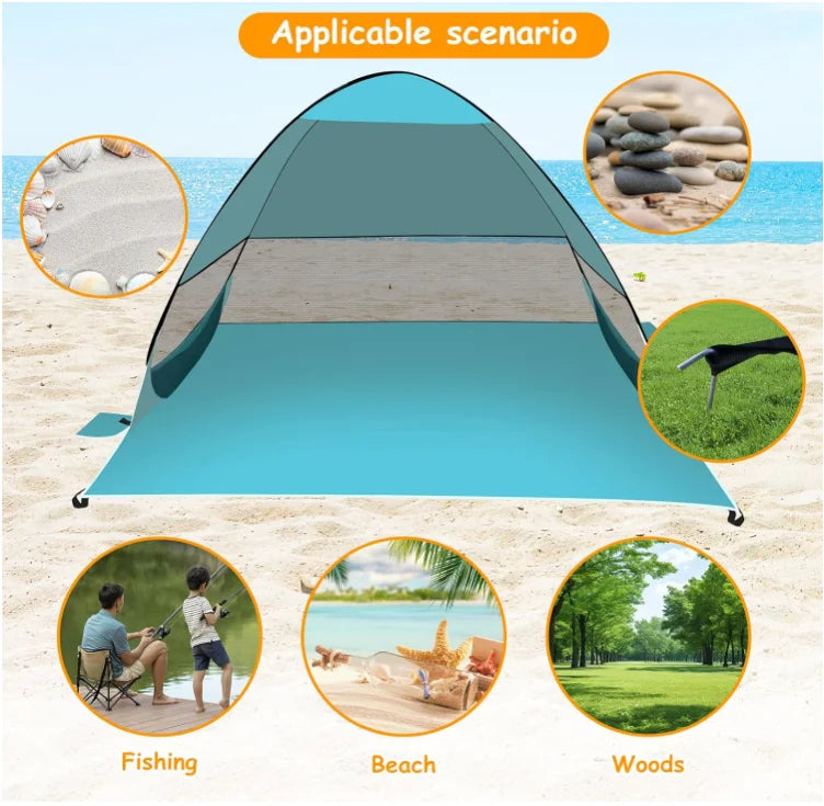 Beach Sun Shelter Tent with Automatic Setup