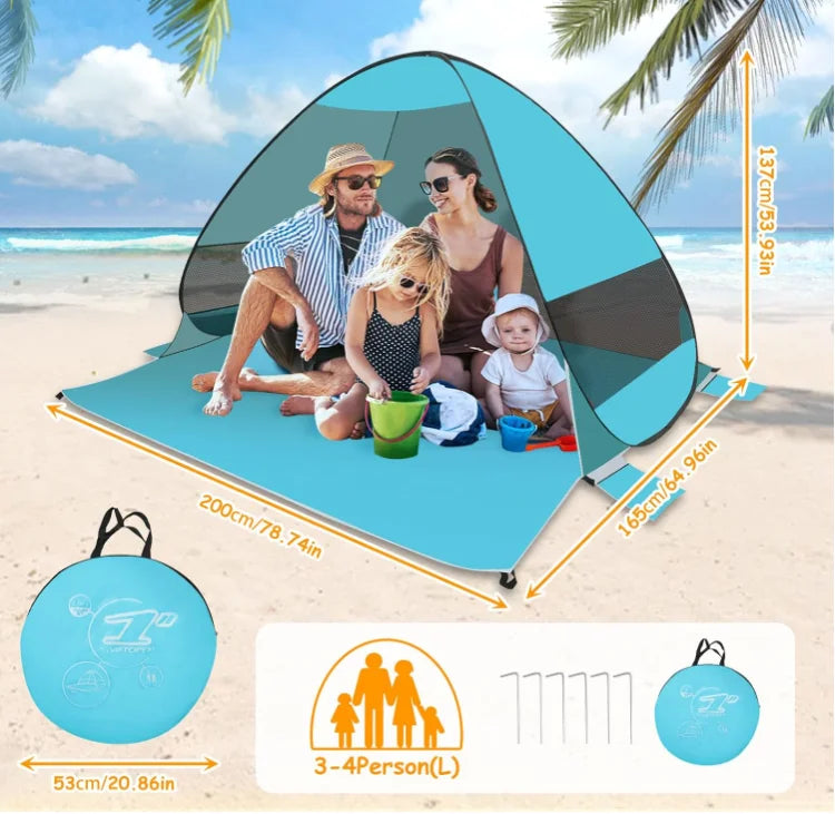 Beach Sun Shelter Tent with Automatic Setup