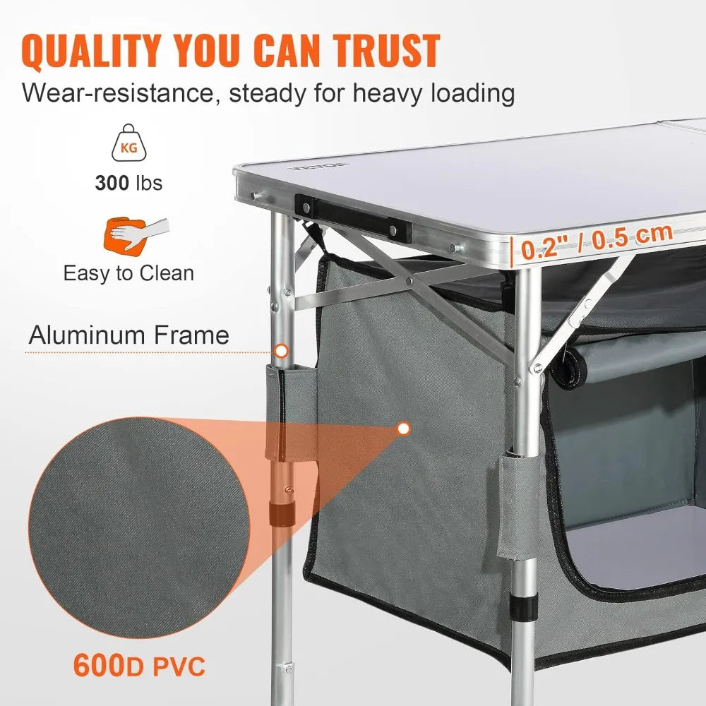 Folding Outdoor Camping Kitchen Station for Patio
