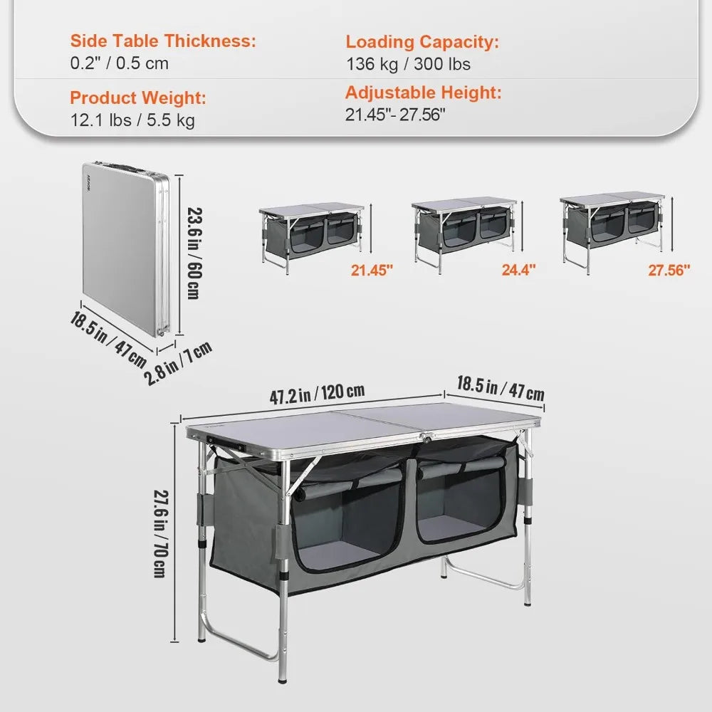 Folding Outdoor Camping Kitchen Station for Patio