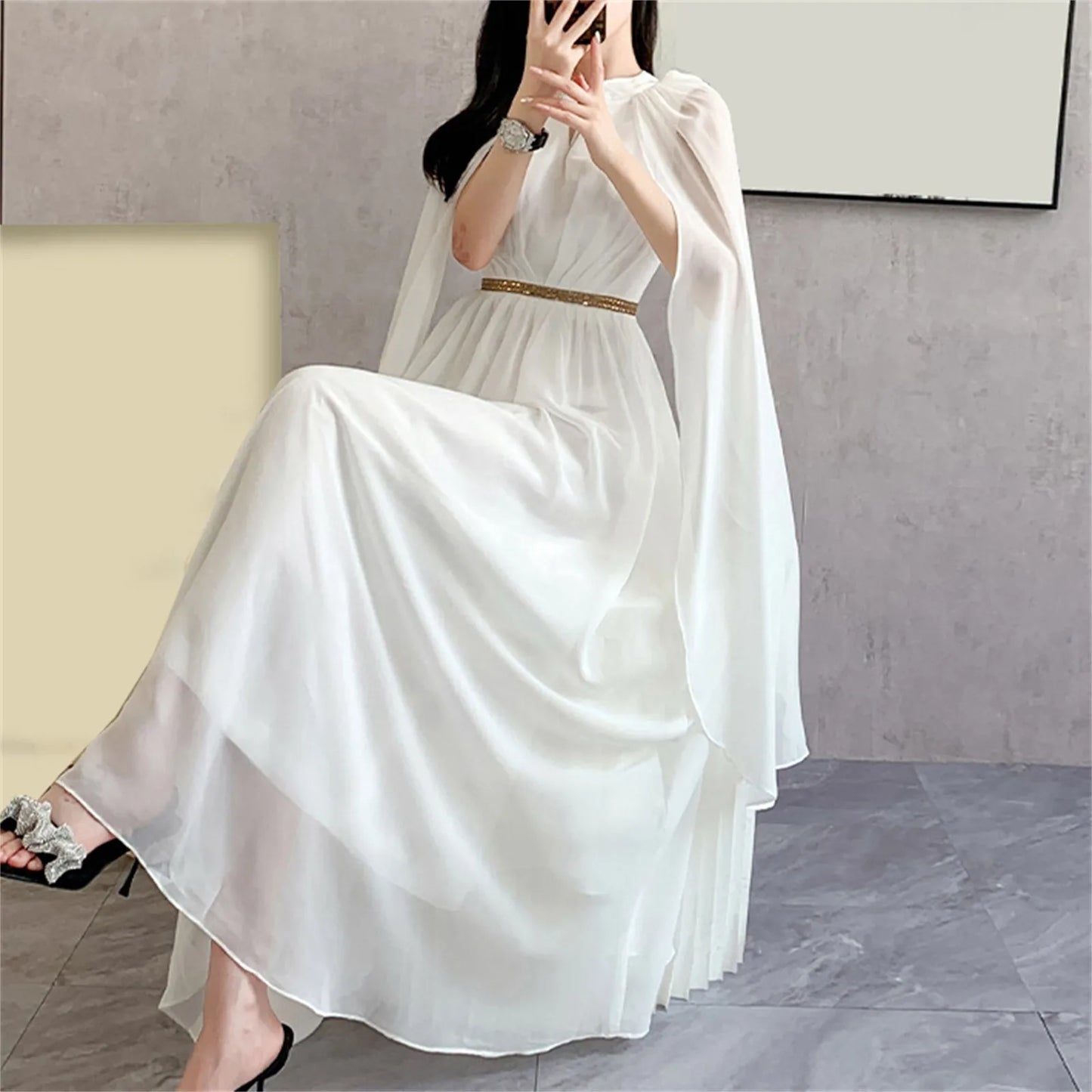 Elegant V Neck Long Sleeve Party Dress Plus size