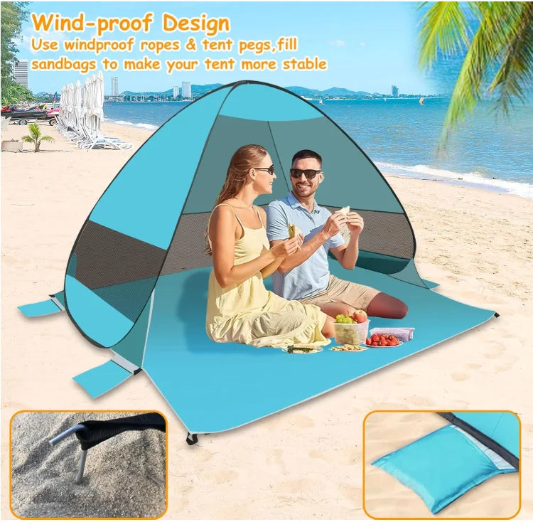 Beach Sun Shelter Tent with Automatic Setup