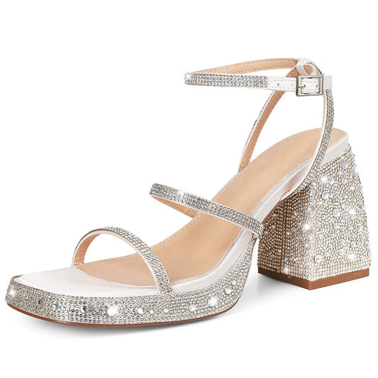 Women Sandals Platform Chunky High Heel Ankle Strap