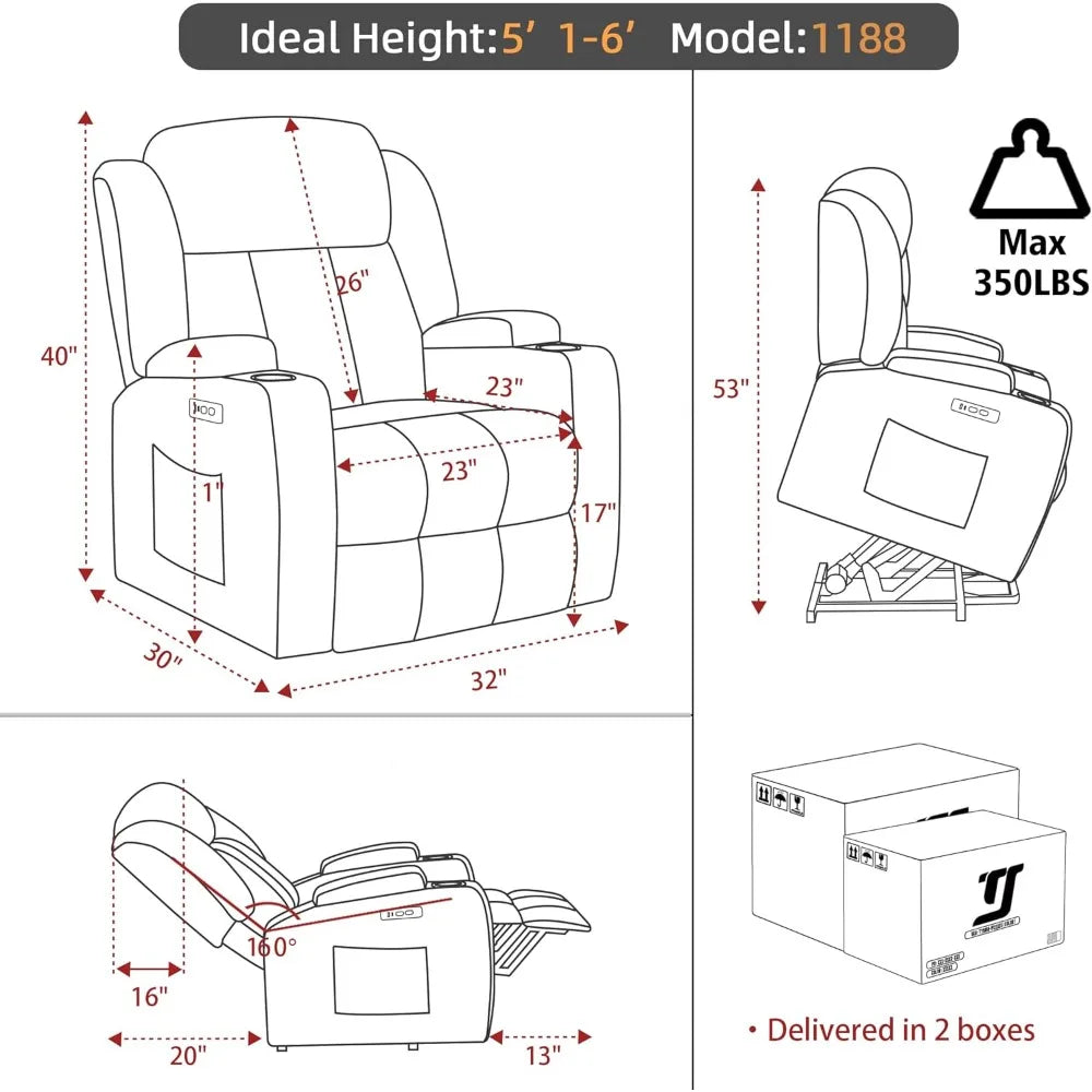 MKDK Power Lift Recliner Chair for Elderly with Massage and Heat