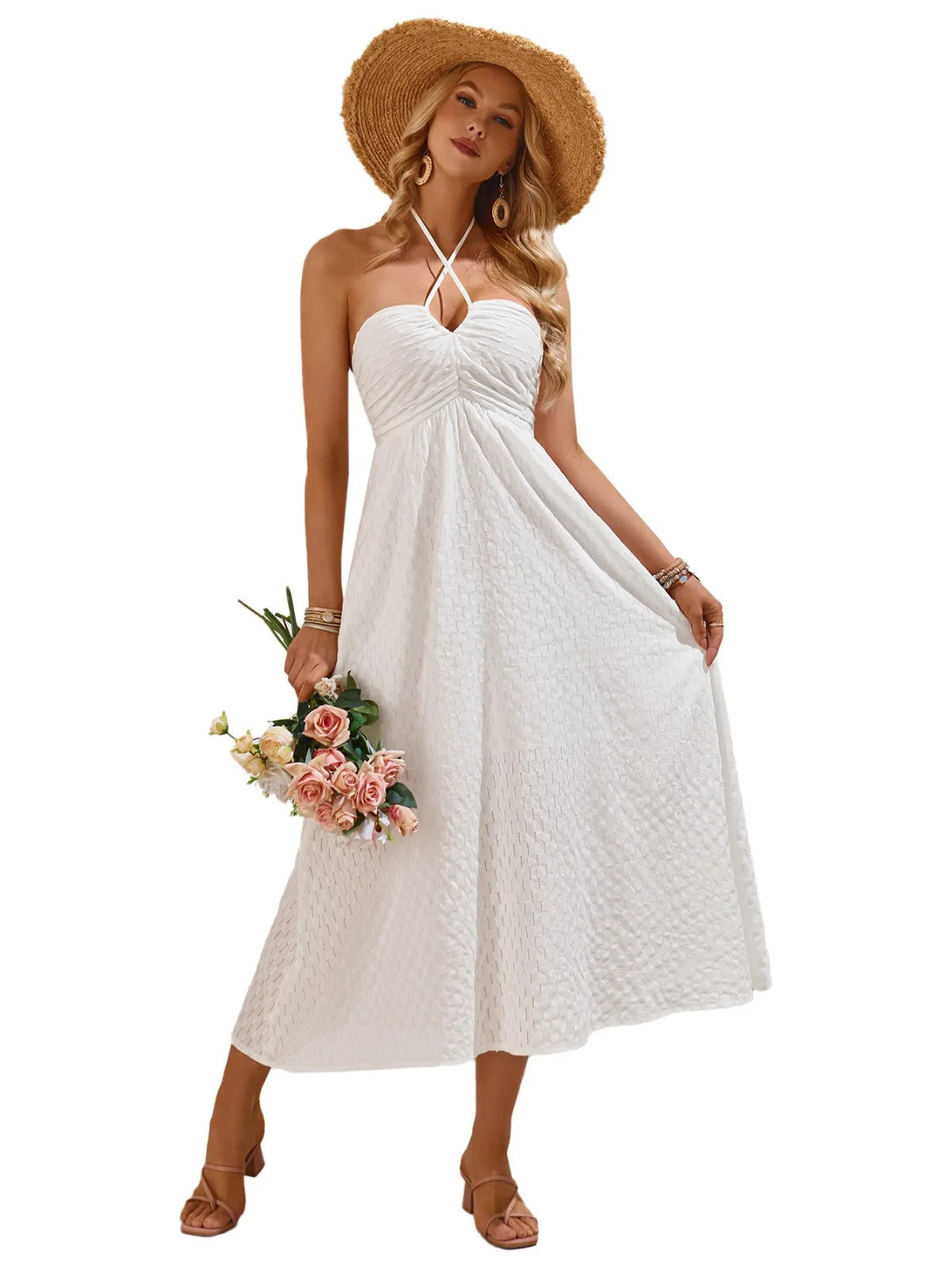 Women's V-Neck A-Line Summer Dress