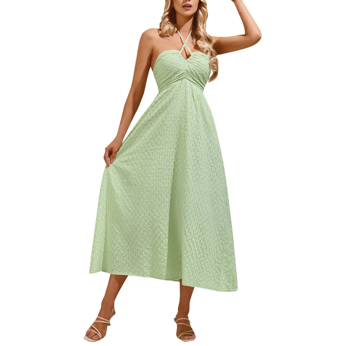Women's V-Neck A-Line Summer Dress