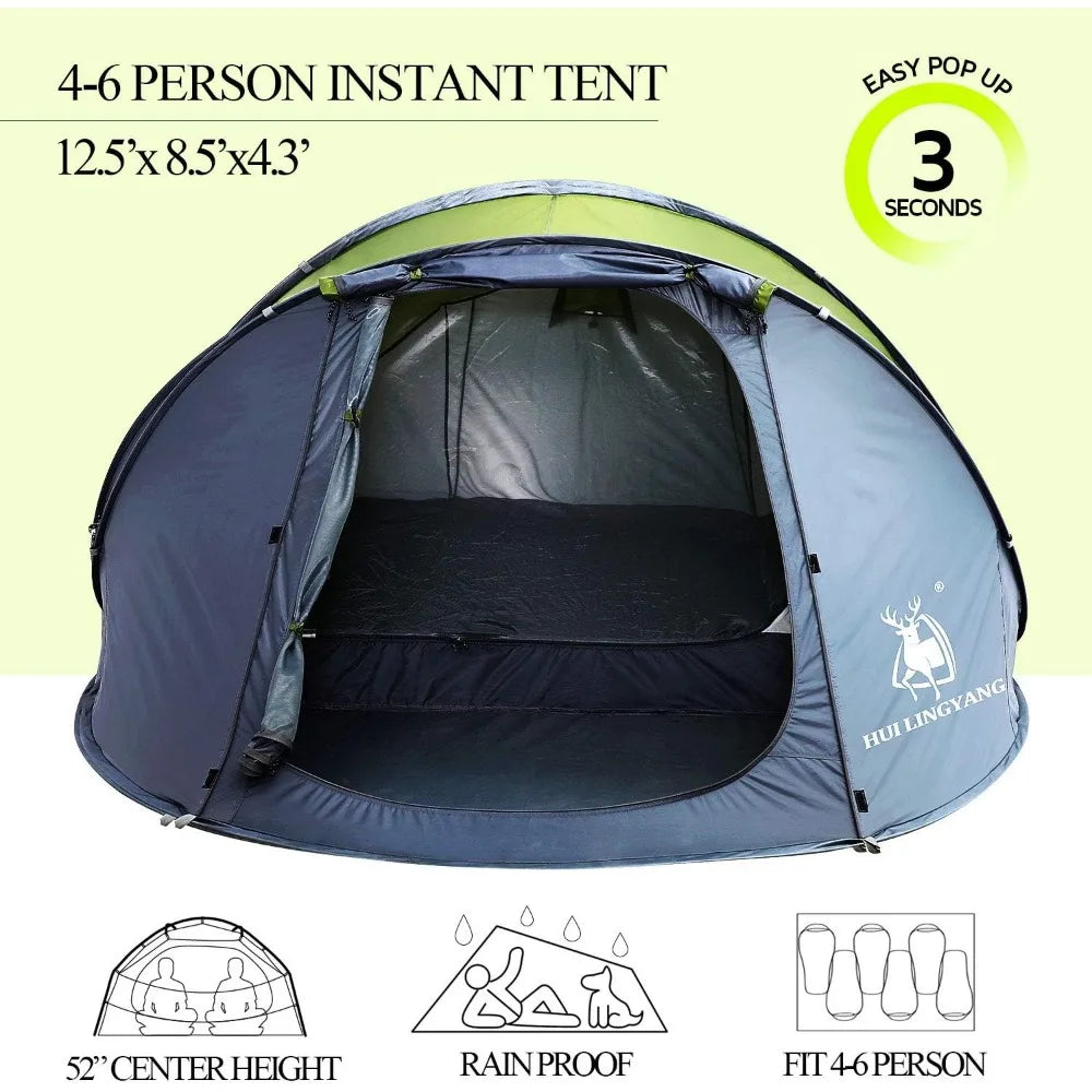 6 Person Waterproof Pop Up Camping Tent
