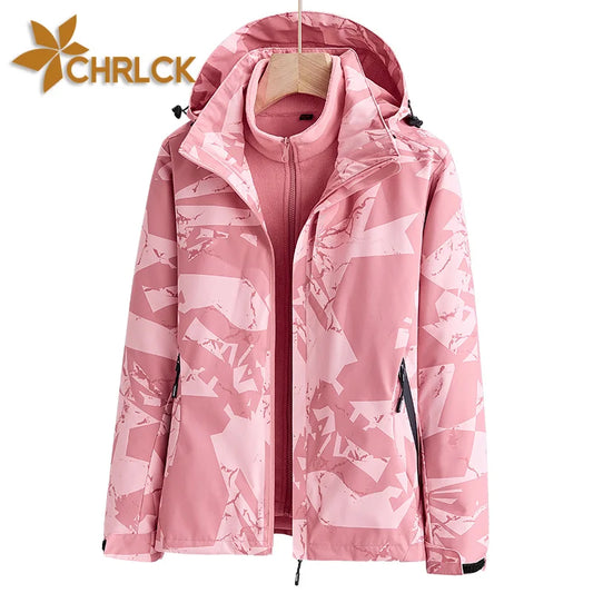 Women's 3 In 1 Hiking Jacket Fleece, Waterproof.