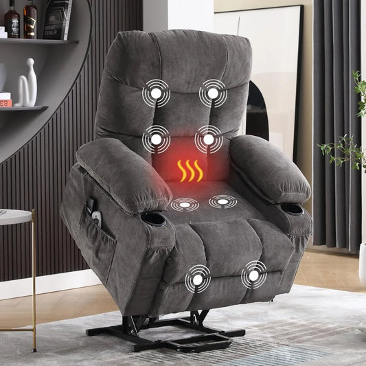 Power Lift Recliner Chair with Massage and Lumbar Heating