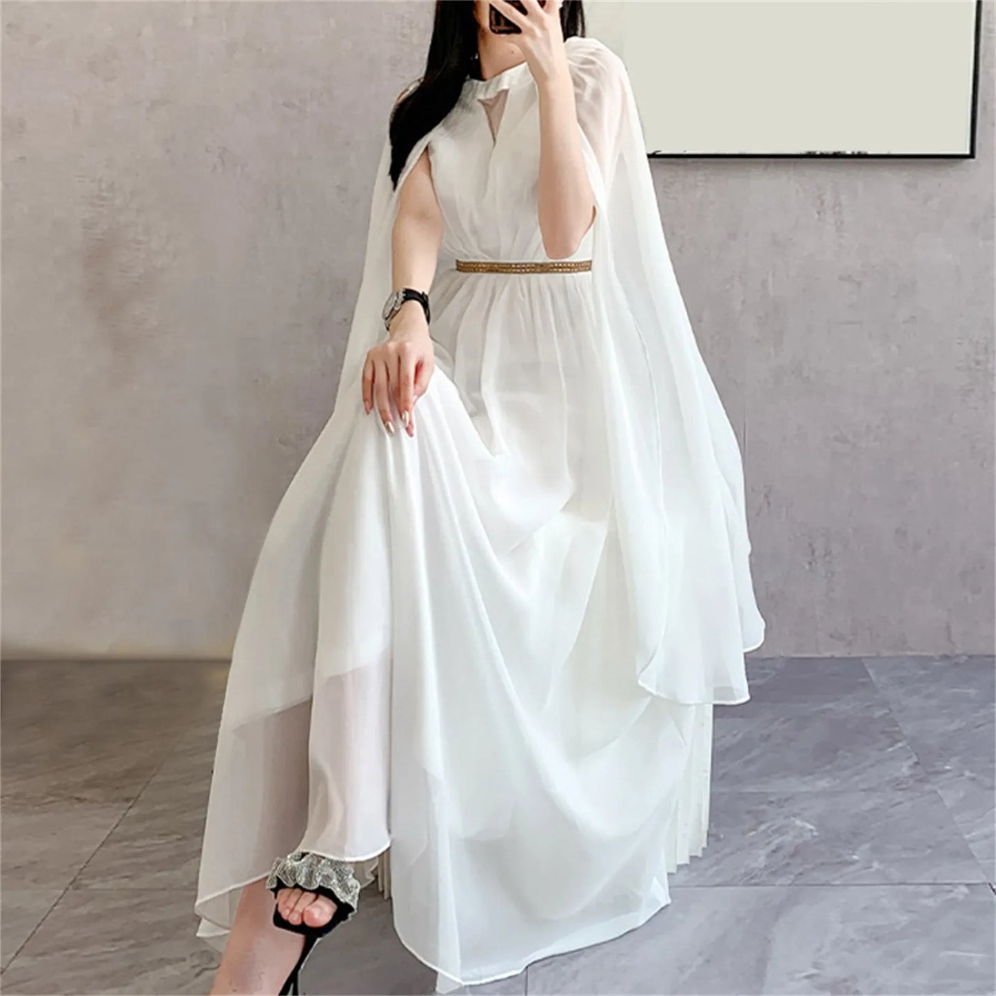 Elegant V Neck Long Sleeve Party Dress Plus size