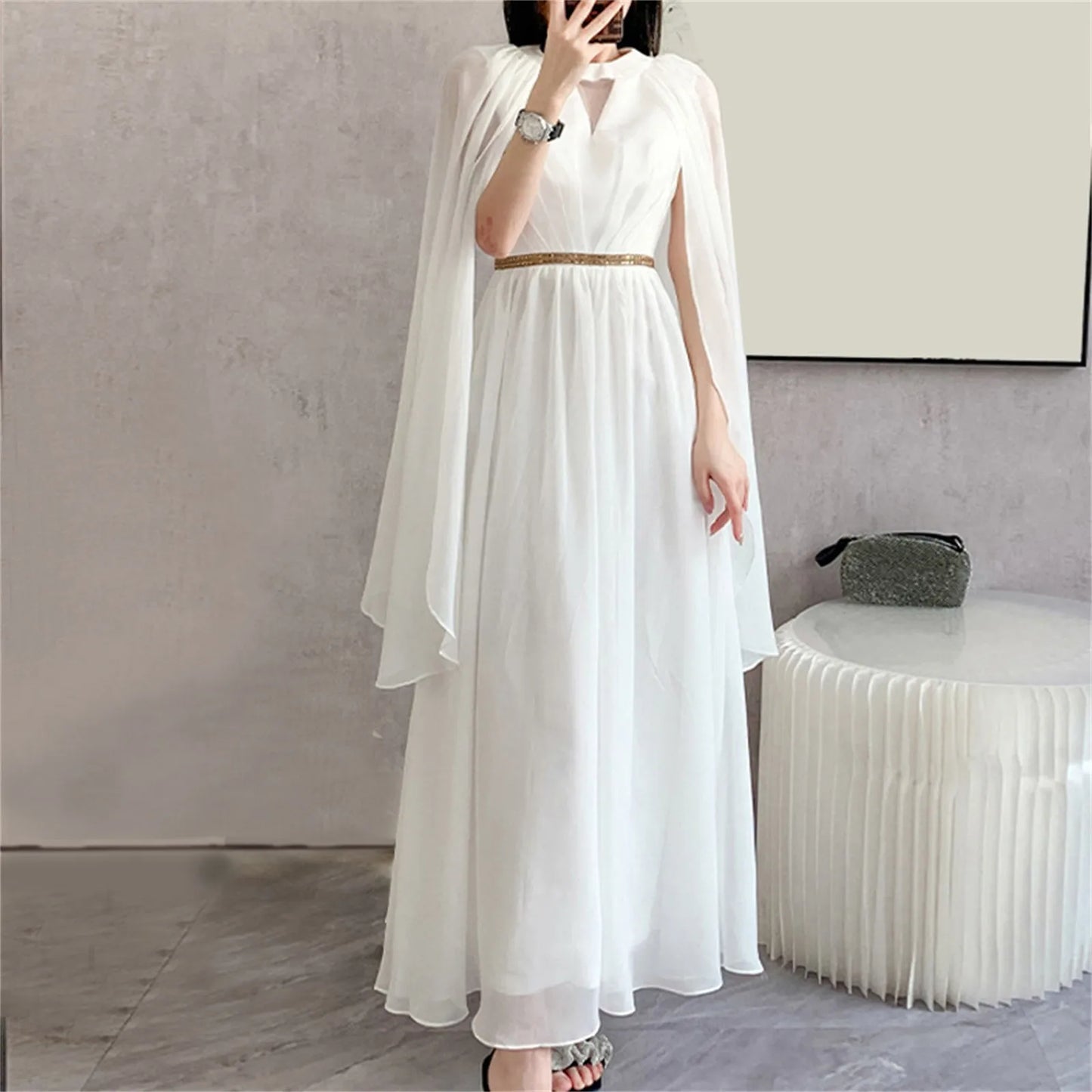 Elegant V Neck Long Sleeve Party Dress Plus size