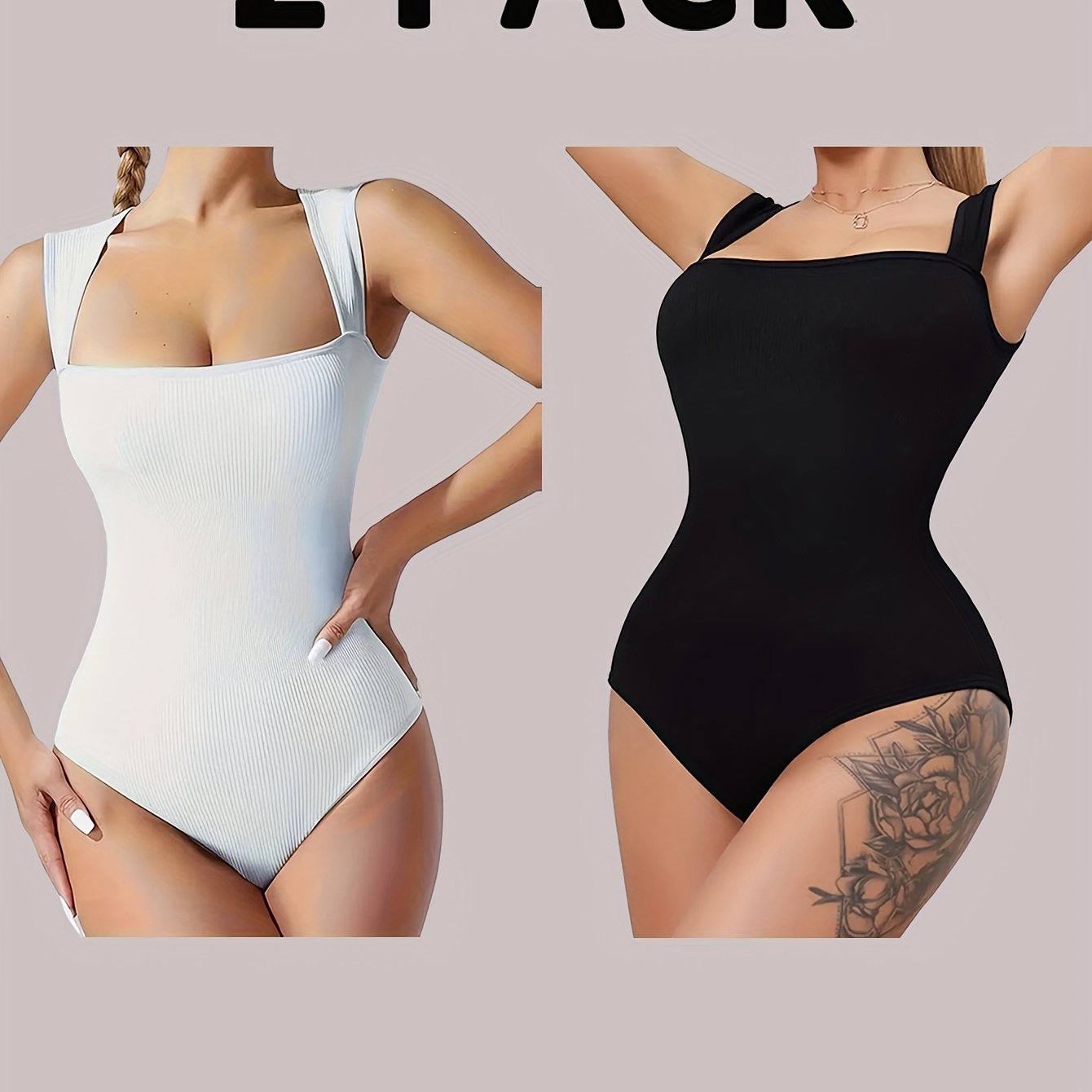 2 Pack Women's Bodysuit Tummy Control Tops Read More.