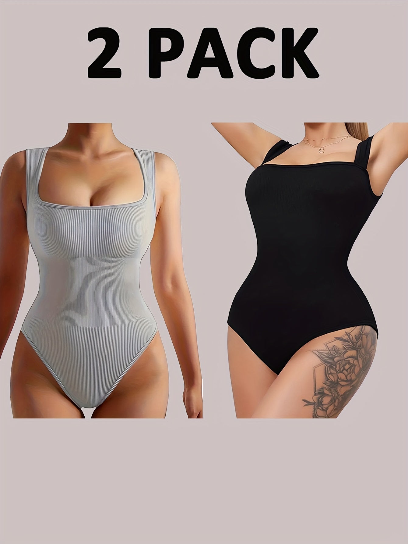 2 Pack Women's Bodysuit Tummy Control Tops Read More.