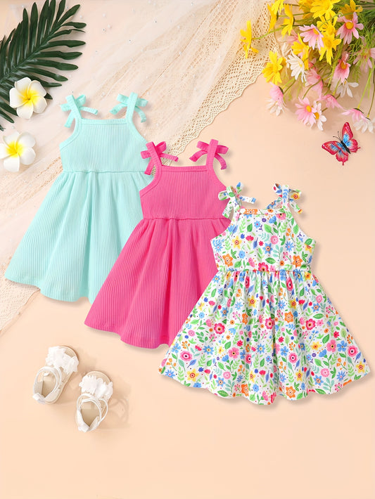 3pcs Full Body Floral Print Princess Dress Set