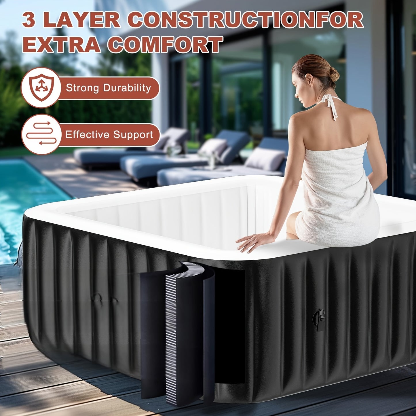 Inflatable Outdoor Spa for 4 to 6 People