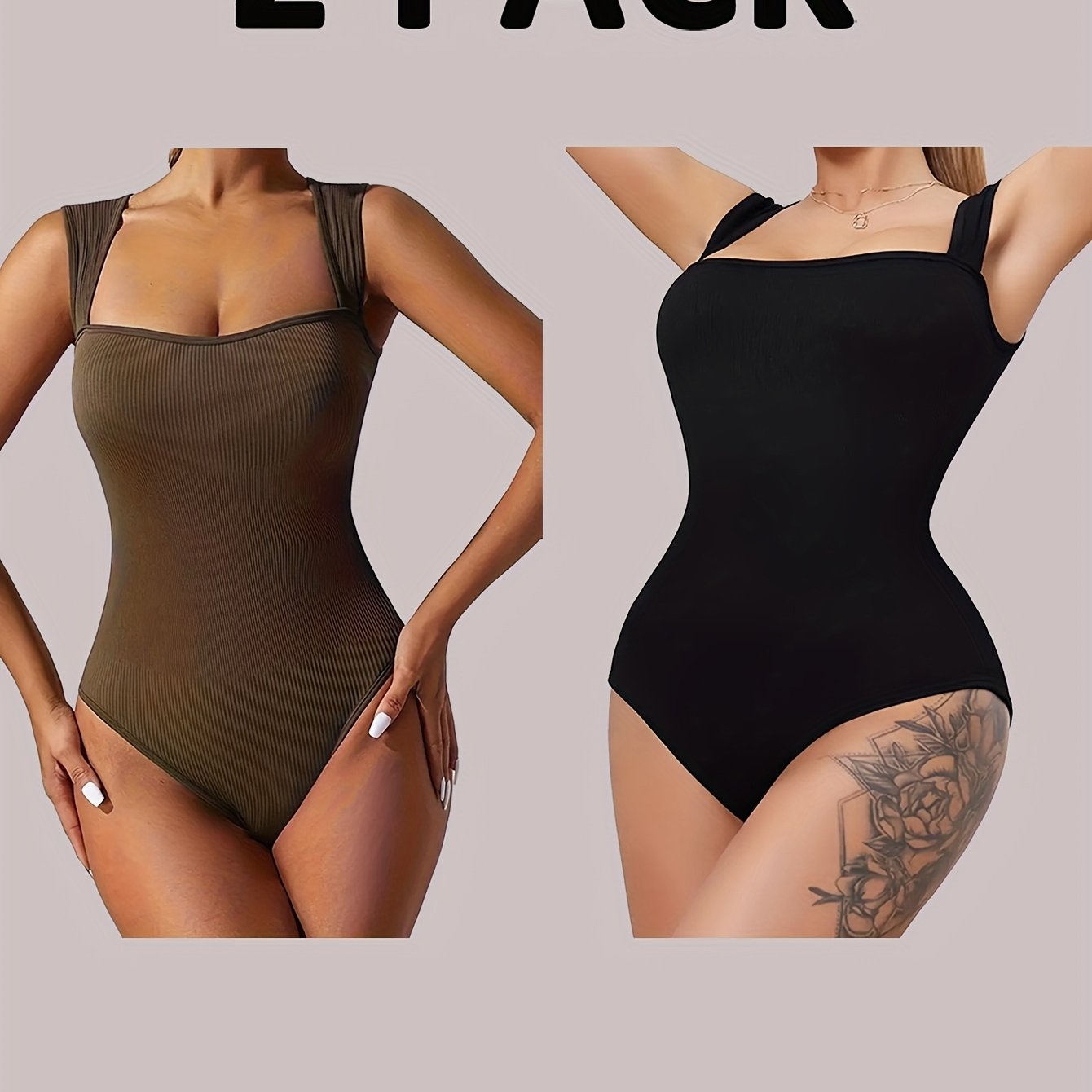 2 Pack Women's Bodysuit Tummy Control Tops Read More.