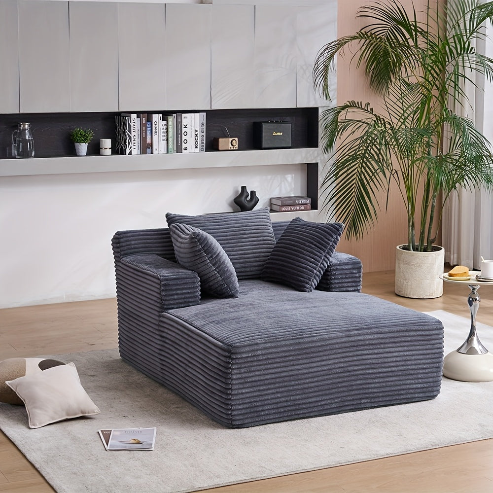 This Oversized 48, 62-inch Chaise Longue Chair Deep Seat Sofa Bed With Throw Pillows.