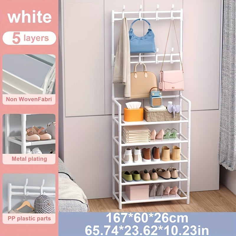 1pc Versatile 4/5 Tier Coat Rack with Shoe Shelf  Read More.