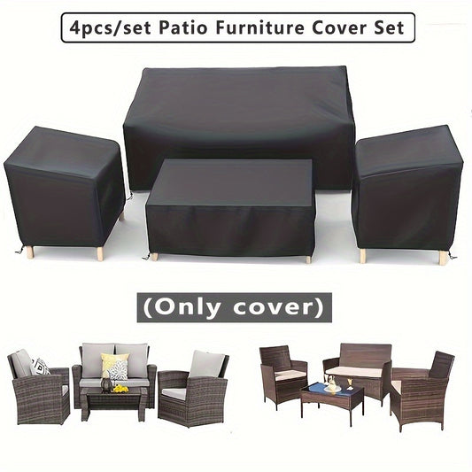 4pcs/set Patio Furniture Cover, 210D Heavy-duty Waterproof. Outdoor Furniture Cover,