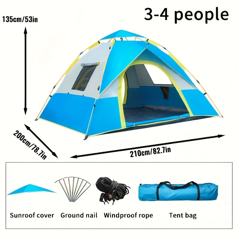 All Season Automatic Pop Up Camping Tent for 2 to 4 People
