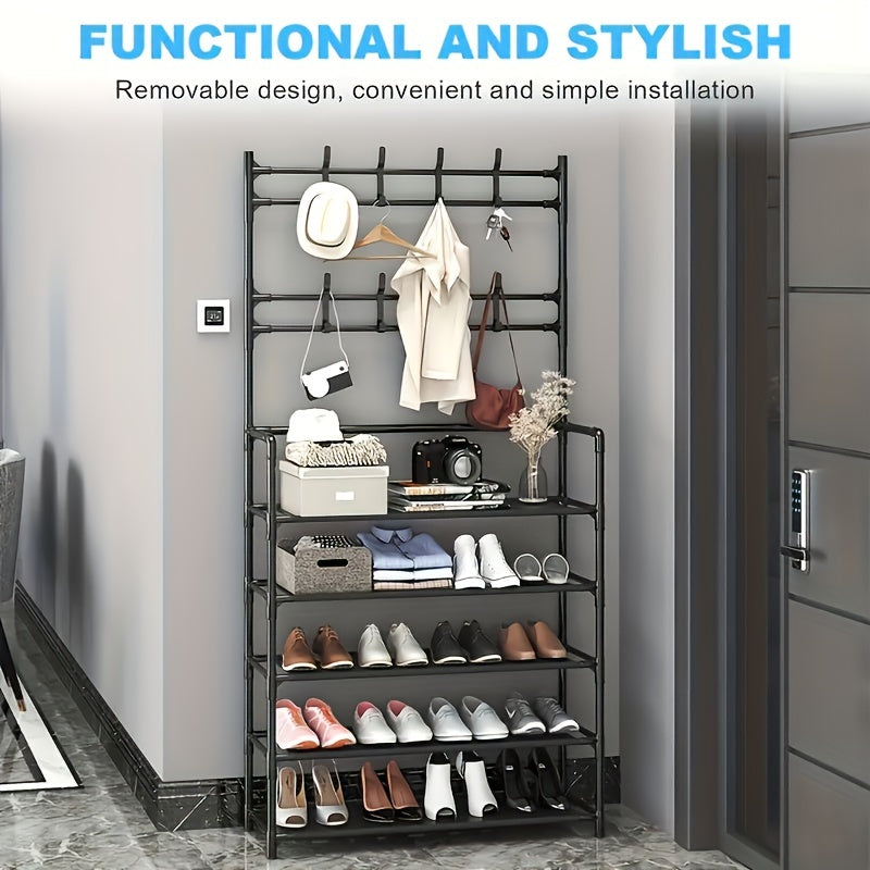 1pc Versatile 4/5 Tier Coat Rack with Shoe Shelf  Read More.