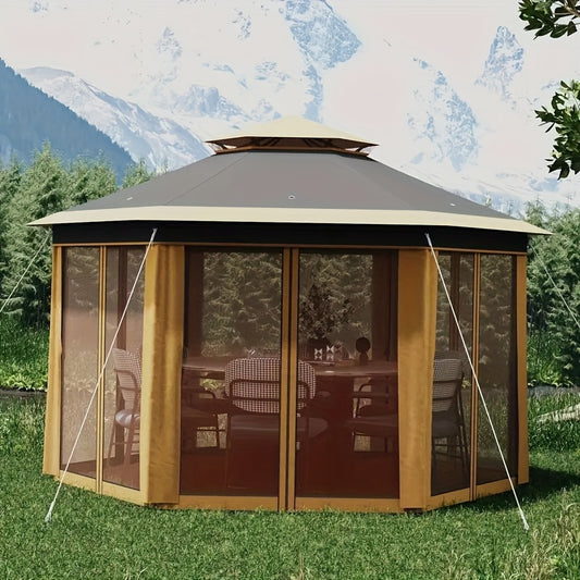 13' x 13' Pop-Up Gazebo Hexagonal Color: Grey, Green, Khaki, Blue