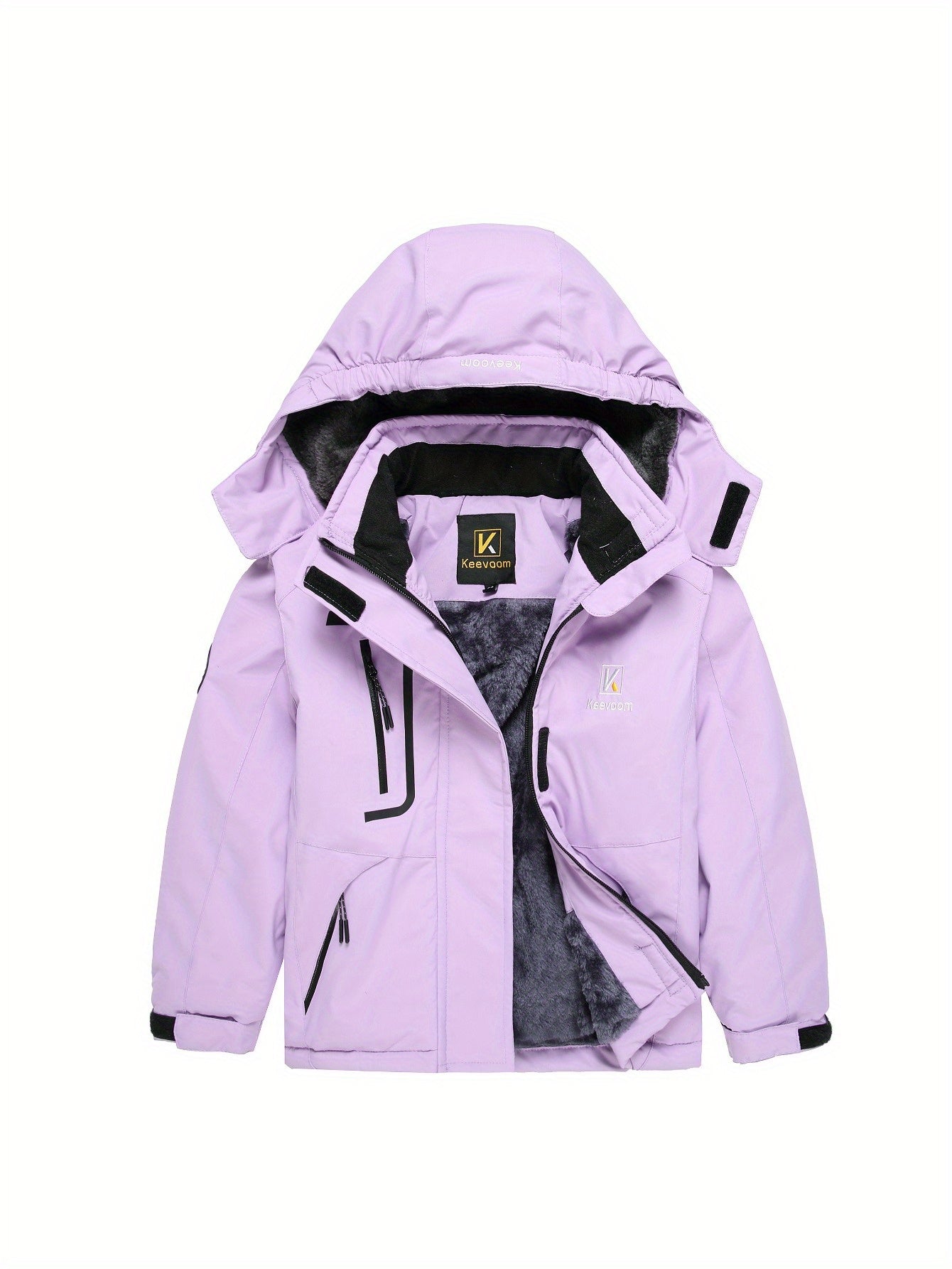 Girl's Waterproof Winter Warm Fleece Lined Jackets for Kids